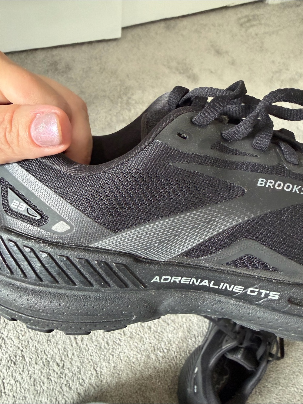 Brooks Black Adrenaline GTS Athletic Running Shoes - Picture 5 of 6